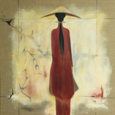 Painting titled "SILHOUETTE VIETNAMI…" by Sandrine Lopez De Arias - Sla, Original Artwork