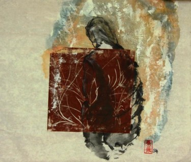 Peinture intitulée "SILHOUETTE DU DESERT" par Sandrine Lopez De Arias - Sla, Œuvre d'art originale