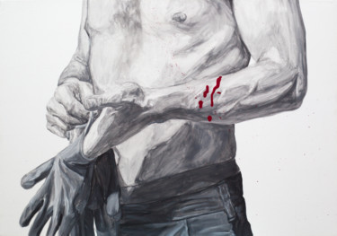 Картина под названием "Gloves I" - Sebastian Konrad Sleczka, Подлинное произведение искусства, Акрил