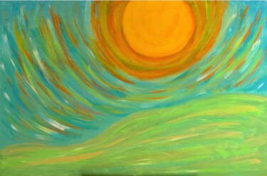 Peinture intitulée "Soleil" par Slem, Œuvre d'art originale, Acrylique