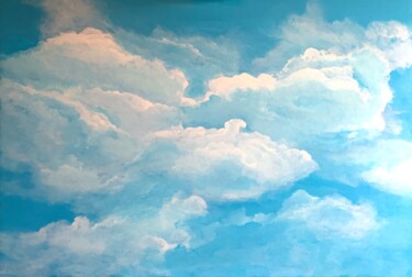 Painting titled "Nuées Nuages 83,5 X…" by Slem, Original Artwork, Acrylic