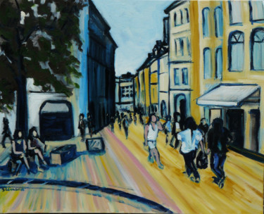 Painting titled "Place pasteur à Bes…" by Sylvestre Leonard, Original Artwork, Acrylic