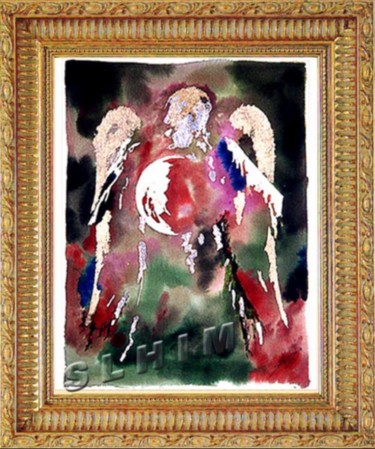 Malerei mit dem Titel "URIEL, ARCANGEL" von Slhim, Original-Kunstwerk