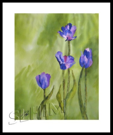 Painting titled "tulipanes" by Slhim, Original Artwork