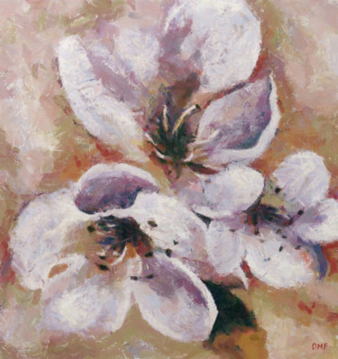 Pintura titulada "Cherry Blossoms" por Dragica Micki Fortuna, Obra de arte original, Oleo