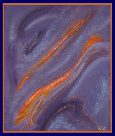 Painting titled "dolphins" by Dragica Micki Fortuna, Original Artwork