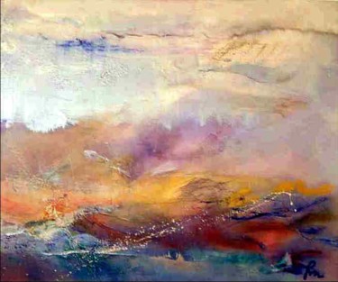 Peinture intitulée "abstract landscape…" par Dragica Micki Fortuna, Œuvre d'art originale, Huile