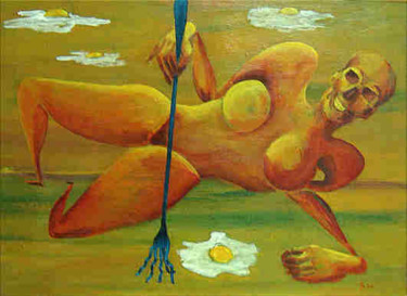 Painting titled "my cholesterol" by Dragica Micki Fortuna, Original Artwork, Oil