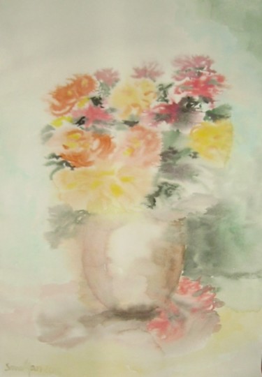 Peinture intitulée "Spring in vase" par Ljiljana Smoljan, Œuvre d'art originale, Aquarelle