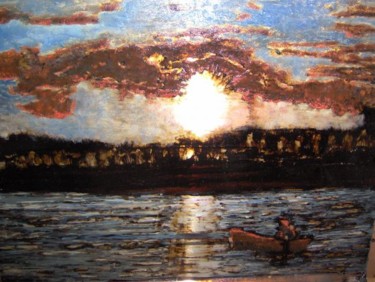 Painting titled "sunset" by Ljiljana Smoljan, Original Artwork