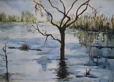 Картина под названием "Abandoned tree" - Ljiljana Smoljan, Подлинное произведение искусства