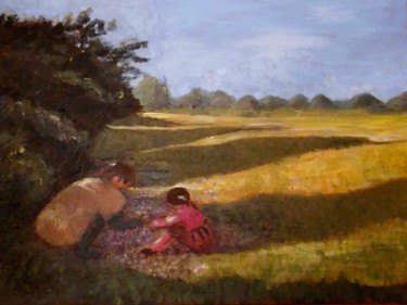 Painting titled "On the meadow" by Ljiljana Smoljan, Original Artwork, Acrylic