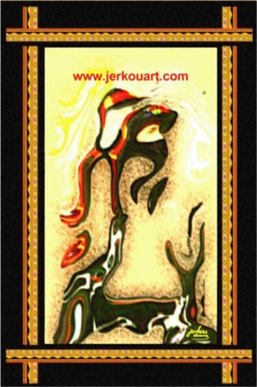 Peinture intitulée "Art Amazigh" par Slimane Jerkou, Œuvre d'art originale, Huile