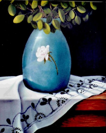 Peinture intitulée "The Rose Vase" par Robert Goldsberry, Œuvre d'art originale, Huile