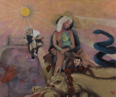 Peinture intitulée "The Sun Gods In Exi…" par Robert Goldsberry, Œuvre d'art originale, Huile