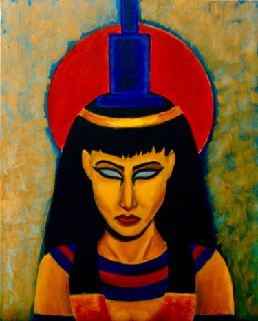 Painting titled "Isis" by Sliver Moon Designs, Original Artwork, Oil