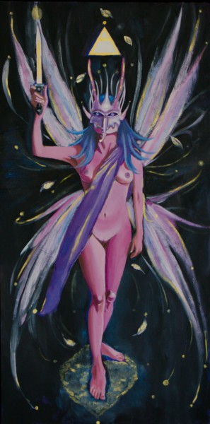 Painting titled "Reconcile" by Sliver Moon Designs, Original Artwork, Oil