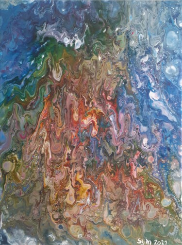 Pittura intitolato "L'Antre du Dragon" da Sébastien Mas, Opera d'arte originale, Acrilico