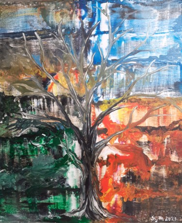 Painting titled "Arbre de Vie" by Sébastien Mas, Original Artwork, Acrylic