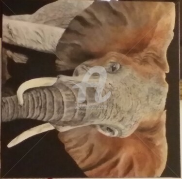 Peinture intitulée "elephant" par Slobka, Œuvre d'art originale, Acrylique