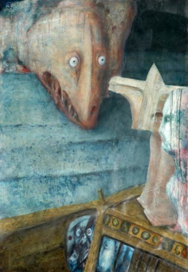 Pittura intitolato "Ostrich Bark" da Slobodan Loncarevic, Opera d'arte originale