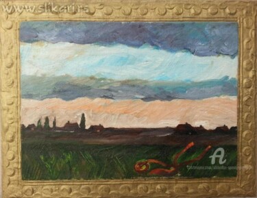 Peinture intitulée "Dans le champs, cha…" par Slobodan Spasojevic (Spaki), Œuvre d'art originale, Huile