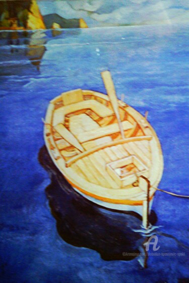 Painting titled "Dans  le port" by Slobodan Spasojevic (Spaki), Original Artwork, Oil