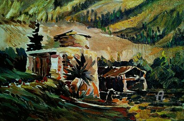 Ζωγραφική με τίτλο "Le moulin" από Slobodan Spasojevic (Spaki), Αυθεντικά έργα τέχνης, Λάδι