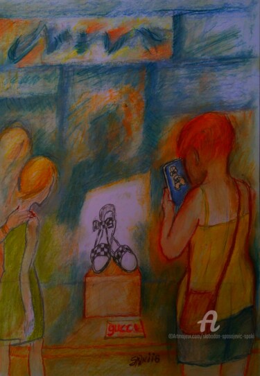 Painting titled "Reminiscence" by Slobodan Spasojevic (Spaki), Original Artwork, Pastel