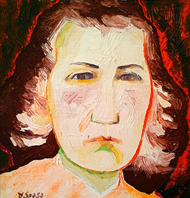 Malerei mit dem Titel "Portrait d' etrange…" von Slobodan Spasojevic (Spaki), Original-Kunstwerk, Öl