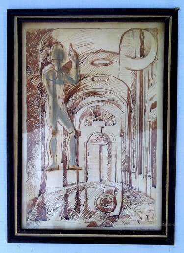 Σχέδιο με τίτλο "Malta" από Slobodan Spasojevic (Spaki), Αυθεντικά έργα τέχνης, Μελάνι