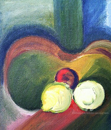 Painting titled "Avec citron" by Slobodan Spasojevic (Spaki), Original Artwork, Oil