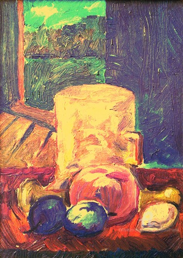 Pintura intitulada "A cote de porte ouv…" por Slobodan Spasojevic (Spaki), Obras de arte originais, Óleo Montado em Cartão