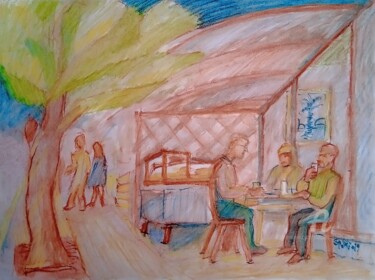 Peinture intitulée "Chez  "Vieilles "" par Slobodan Spasojevic (Spaki), Œuvre d'art originale, Huile