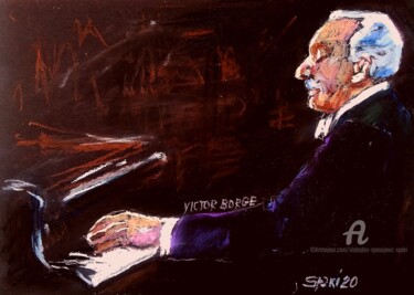 Pintura titulada "Le pianist" por Slobodan Spasojevic (Spaki), Obra de arte original, Oleo