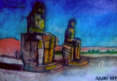 Peinture intitulée "Duo dixi Misr dixhu…" par Slobodan Spasojevic (Spaki), Œuvre d'art originale, Pastel