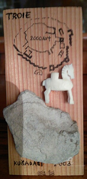 Skulptur mit dem Titel "Pour me rapeller" von Slobodan Spasojevic (Spaki), Original-Kunstwerk, Holz