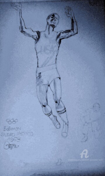 Рисунок под названием "Jeux olympiques Mex…" - Slobodan Spasojevic (Spaki), Подлинное произведение искусства, Карандаш