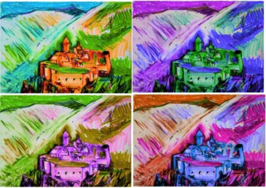 Digitale Kunst mit dem Titel "Quatre fois Armenia…" von Slobodan Spasojevic (Spaki), Original-Kunstwerk, Fotomontage