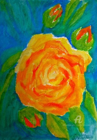 Peinture intitulée ""Graham-Tomas" rose" par Slobodan Spasojevic (Spaki), Œuvre d'art originale, Pastel