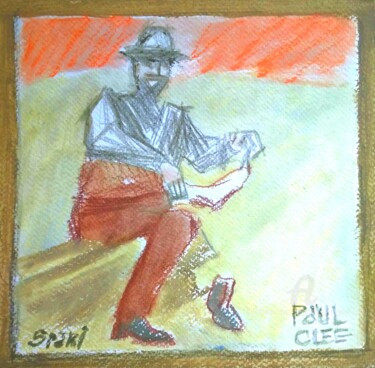 Pintura intitulada "Paul Clee avec ie s…" por Slobodan Spasojevic (Spaki), Obras de arte originais, Pastel
