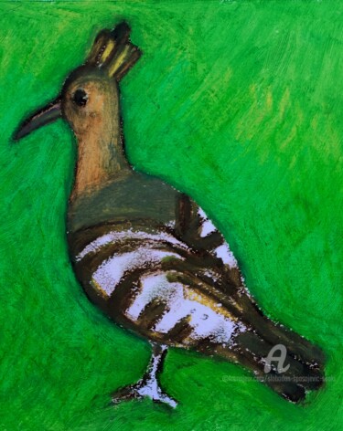 Pintura titulada "Bird/veliki pupavac/" por Slobodan Spasojevic (Spaki), Obra de arte original, Pastel