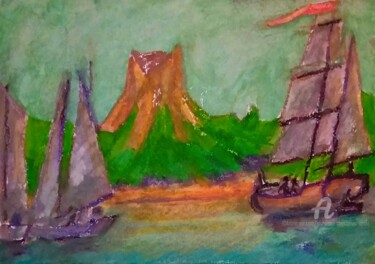 Painting titled "De les meres de sud" by Slobodan Spasojevic (Spaki), Original Artwork, Pastel