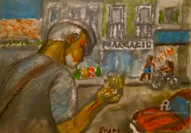 Картина под названием "Une promenade dans…" - Slobodan Spasojevic (Spaki), Подлинное произведение искусства, Пастель