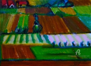 Painting titled "Sous Fruška gora Na…" by Slobodan Spasojevic (Spaki), Original Artwork, Pastel