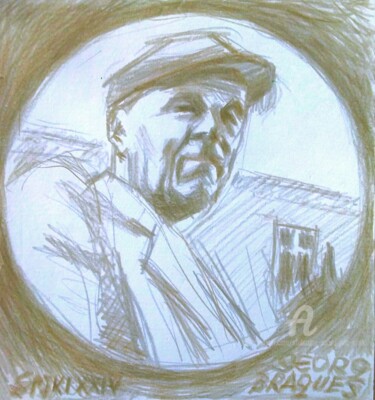 Painting titled "Portrait de Georges…" by Slobodan Spasojevic (Spaki), Original Artwork, Pencil