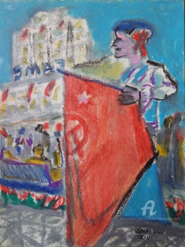 Pintura intitulada "9mai,Journe de la v…" por Slobodan Spasojevic (Spaki), Obras de arte originais, Pigmentos