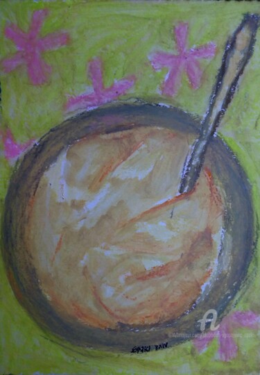 Painting titled "Un assiette de pole…" by Slobodan Spasojevic (Spaki), Original Artwork, Pastel