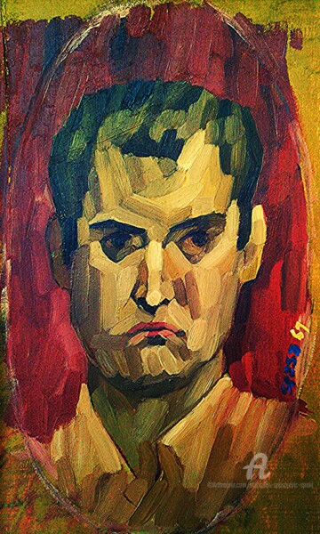 Painting titled "Le portrait" by Slobodan Spasojevic (Spaki), Original Artwork, Oil