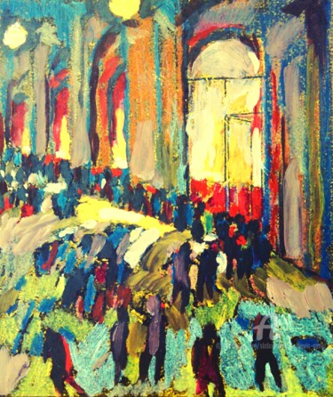 Painting titled "Devant Opera" by Slobodan Spasojevic (Spaki), Original Artwork, Oil